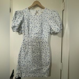 Blue and White Floral Dress